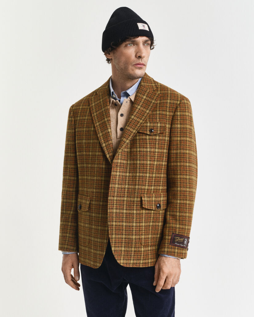 Blazer in tweed a quadri relaxed fit