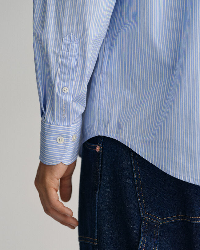Camicia in popeline a righe oversize