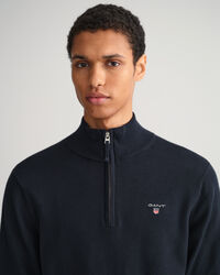 Maglia Classic in cotone con zip corta