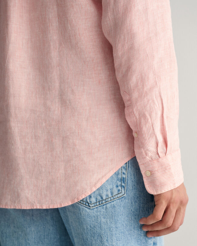 Camicia di lino a righe regular fit
