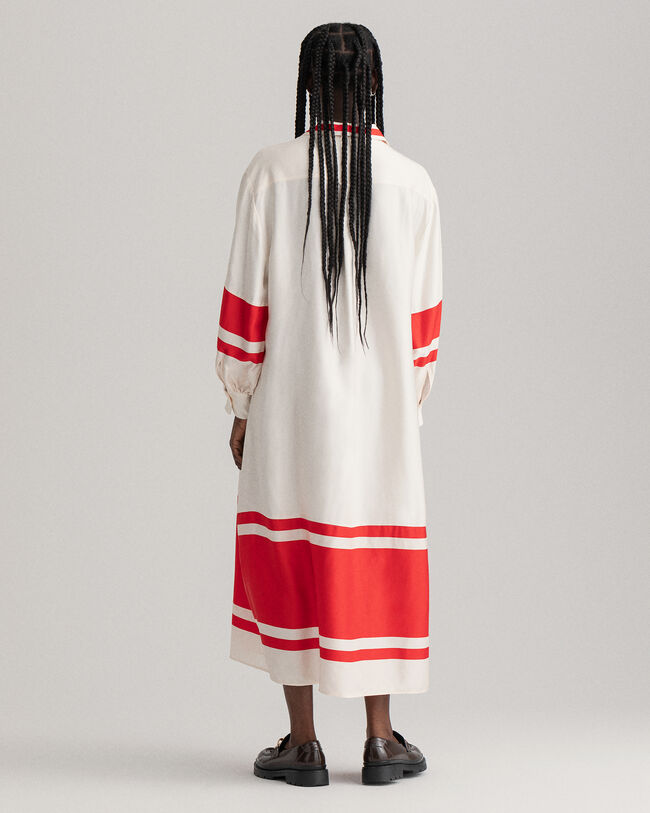 Abito con dettagli a righe