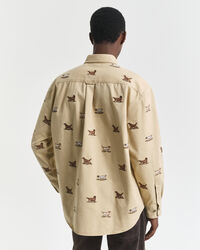 Camicia in twill con ricamo relaxed fit