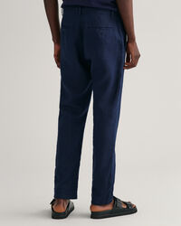 Pantaloni con coulisse in lino relaxed fit