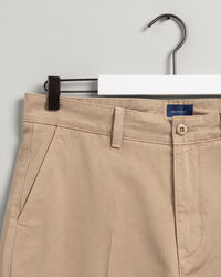 Pantaloni chino in twill di cotone gamba larga