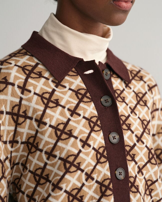 Polo in maglia jacquard con motivo G