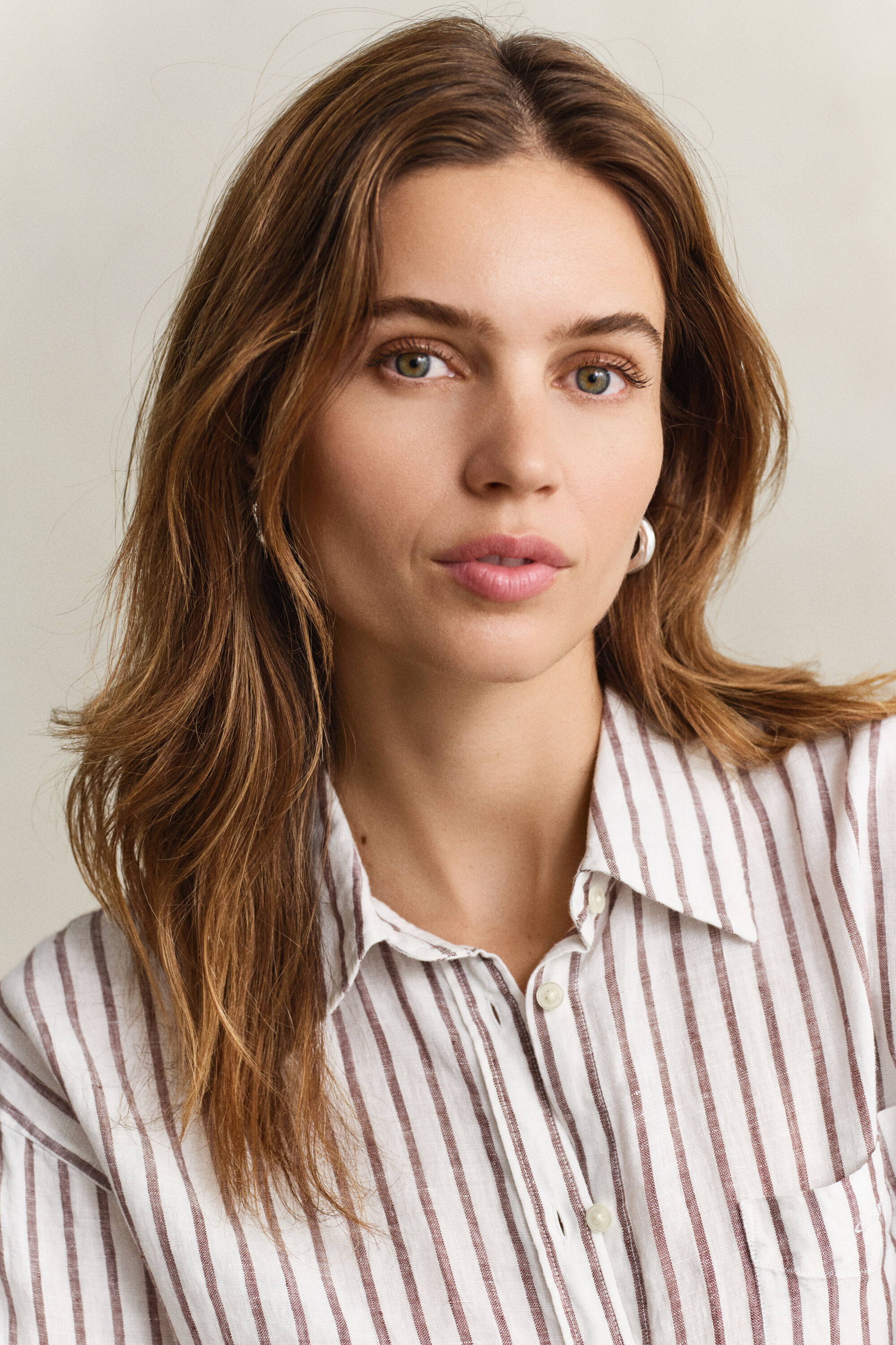 Camicia di lino a righe relaxed fit