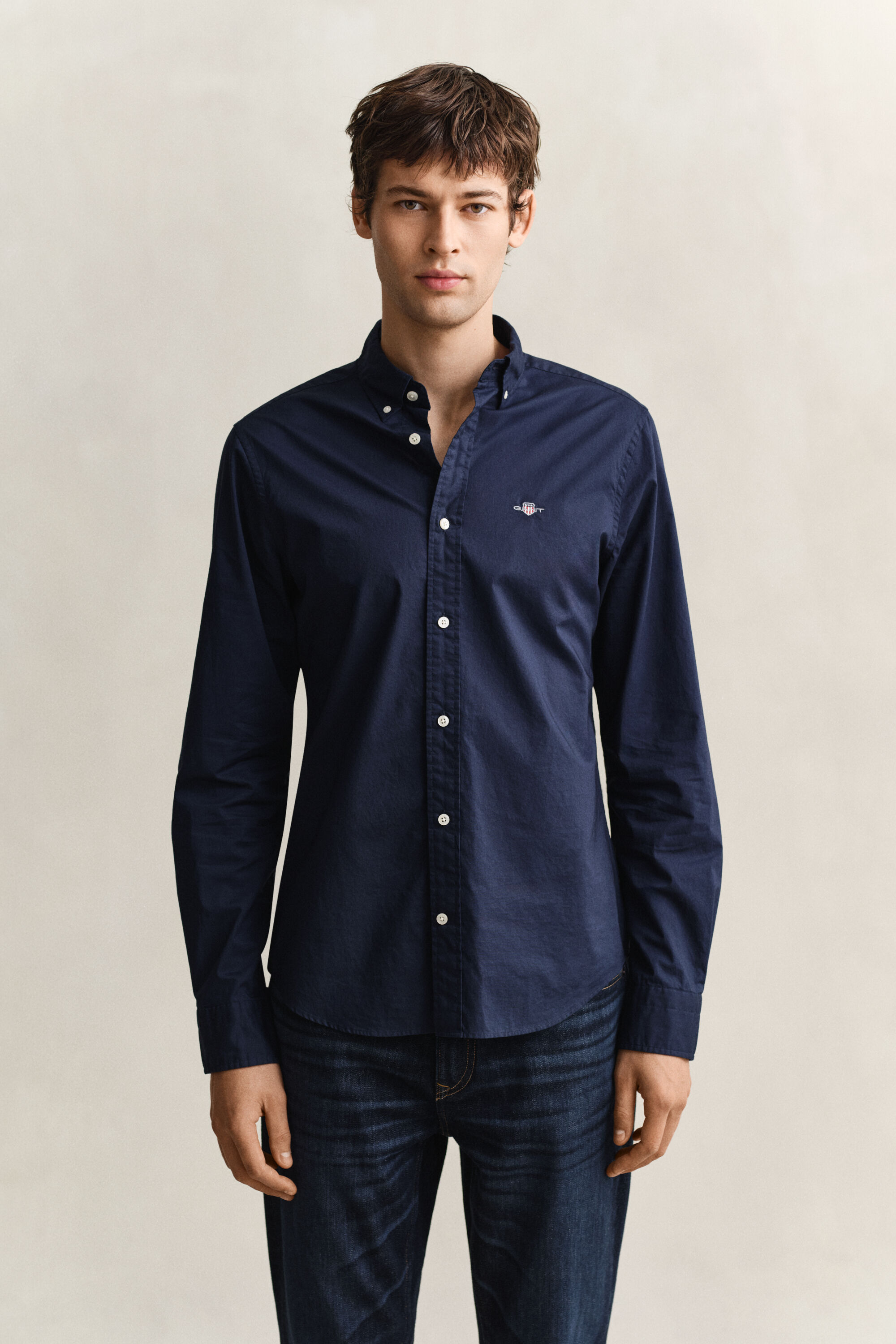 Camicia classica in popeline slim fit