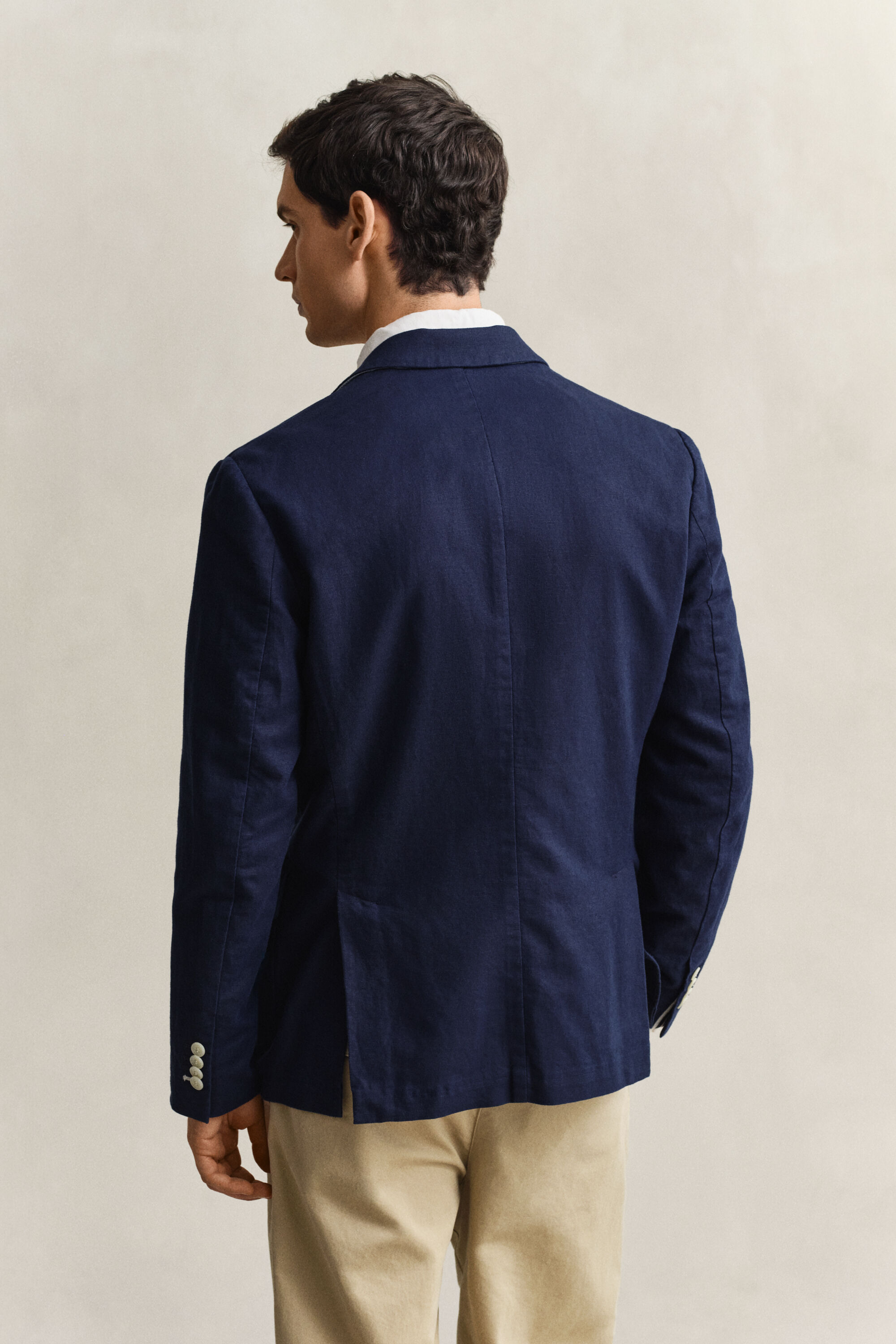 Giacca da abito in misto cotone testurizzato