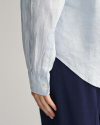Camicia di lino a quadri in chambray regular fit