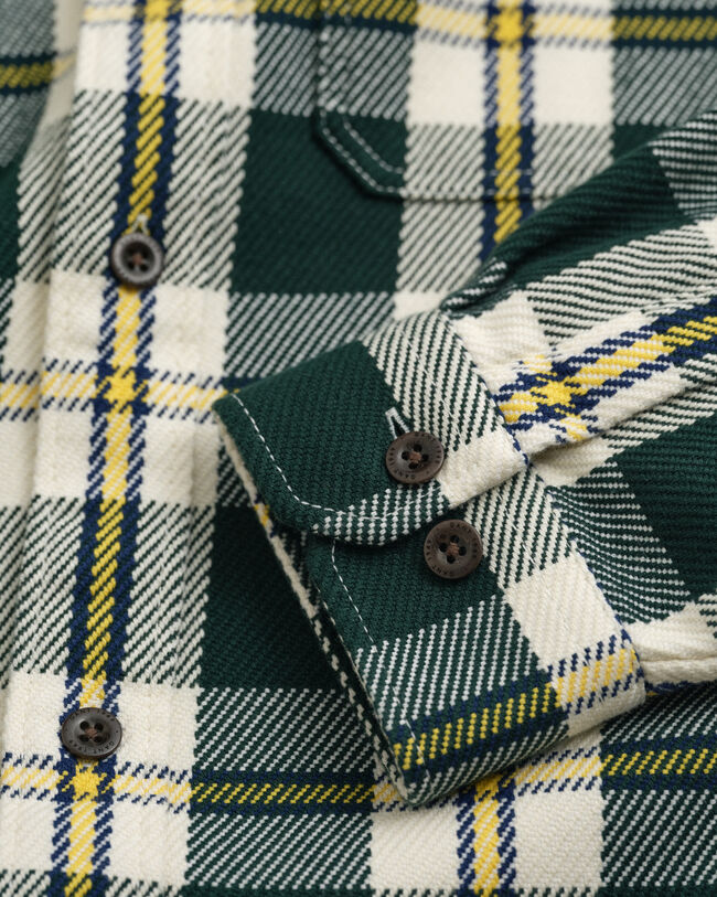 Camicia giacca in twill pesante a quadri