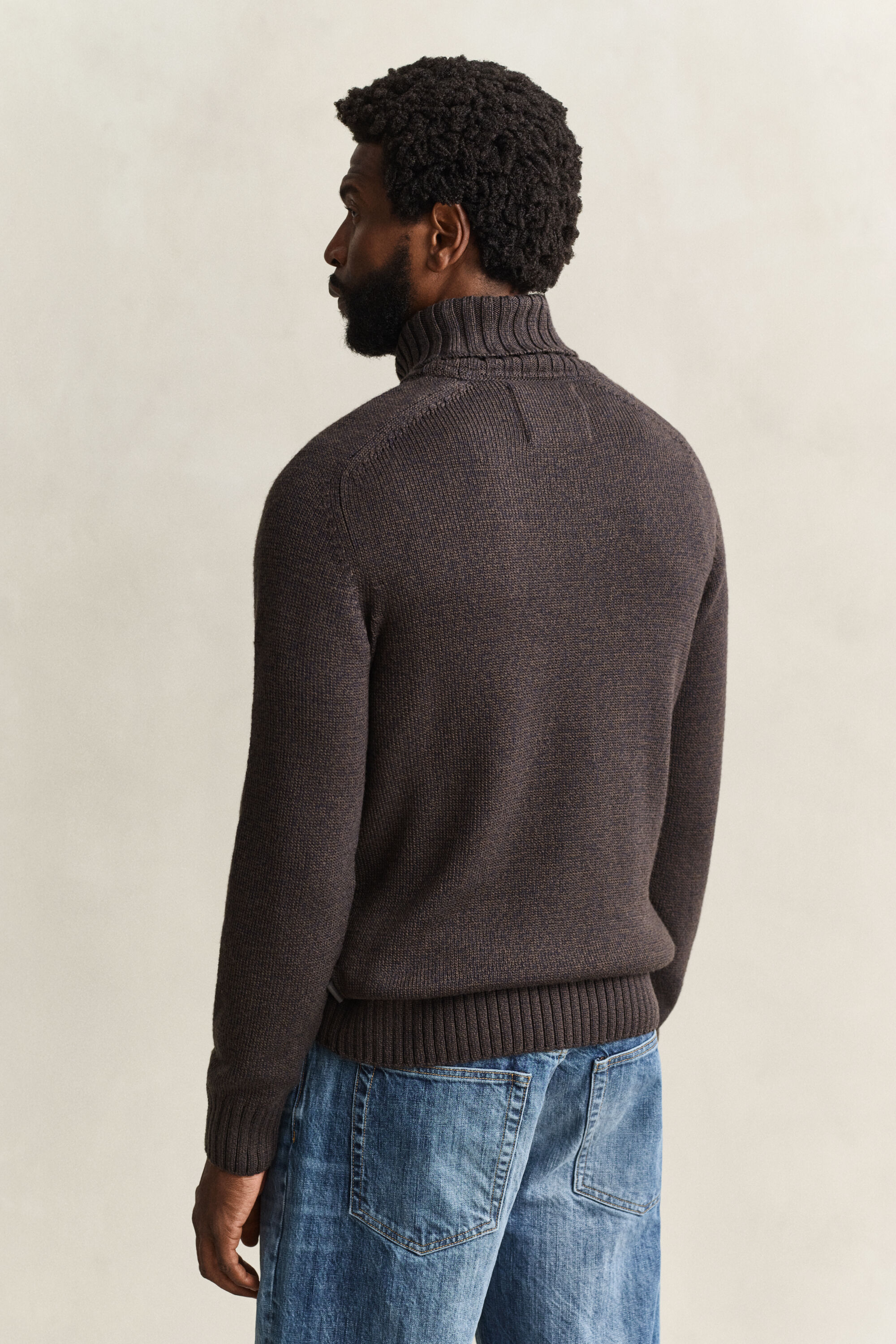 Maglia a collo alto in misto lana mouliné