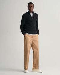 Maglia in cotone testurizzato con zip corta