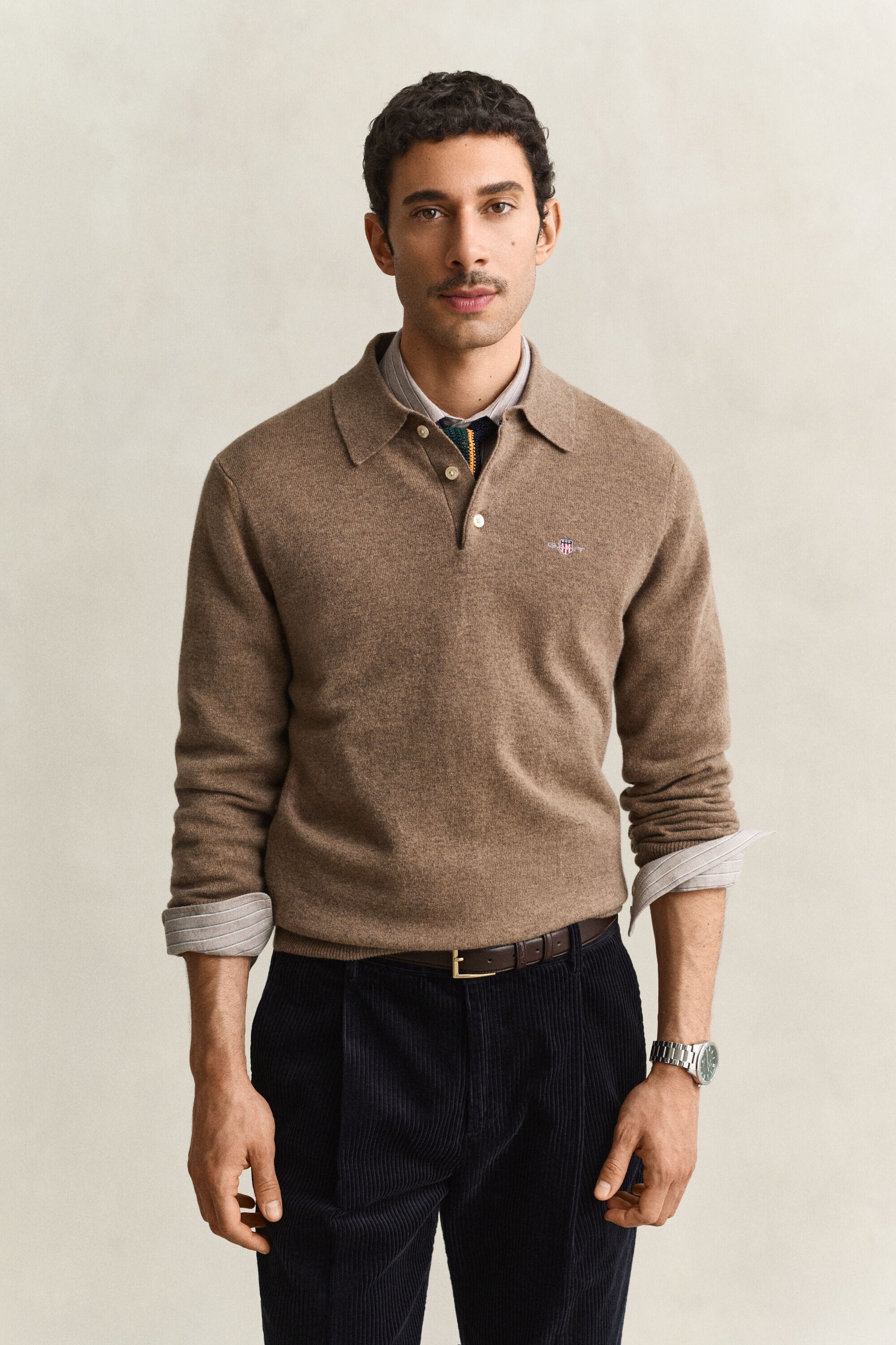 Maglia polo in finissima lana d’agnello