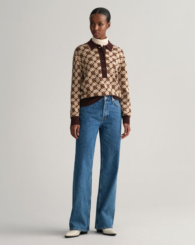 Polo in maglia jacquard con motivo G