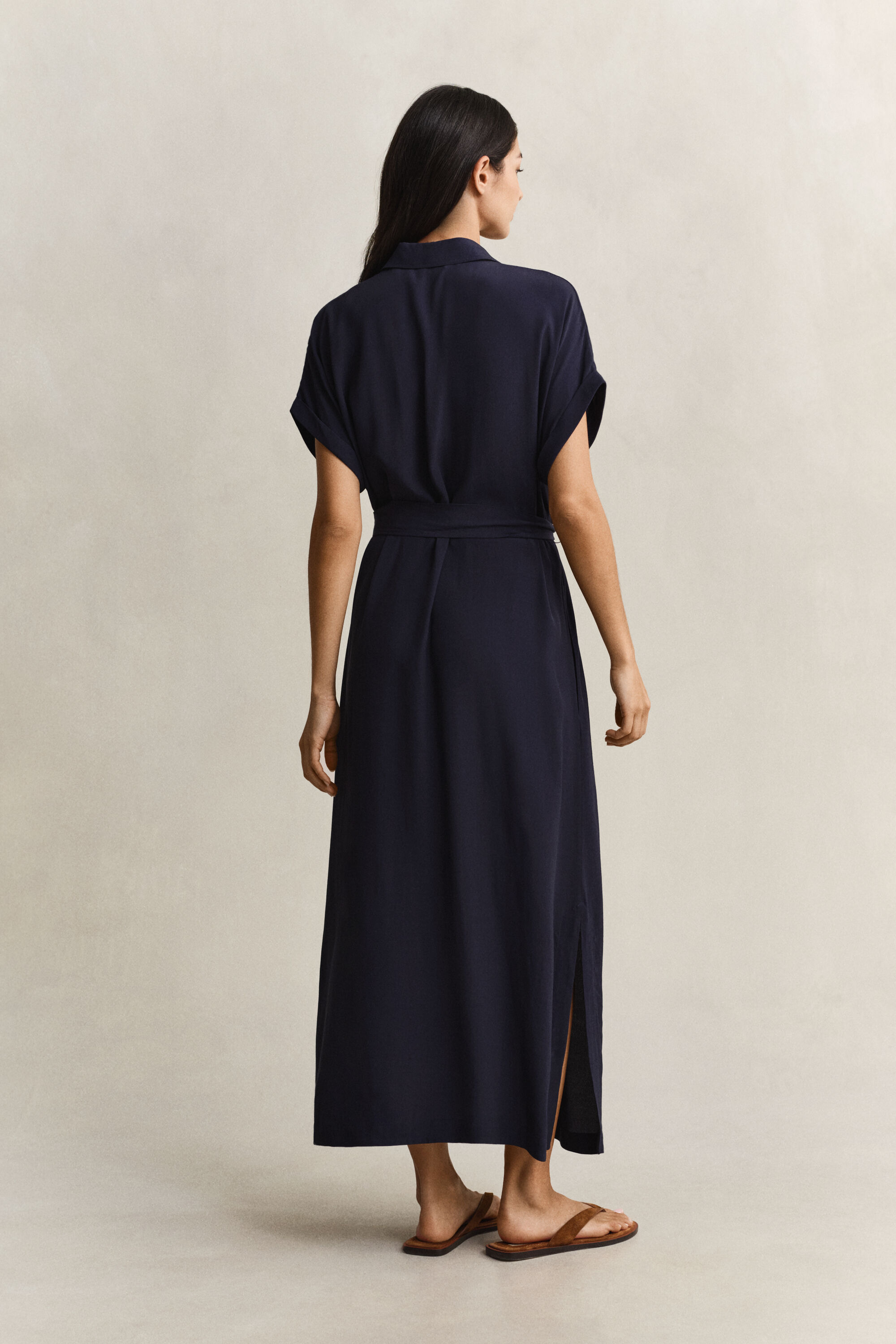 Abito chemisier con maniche ad aletta