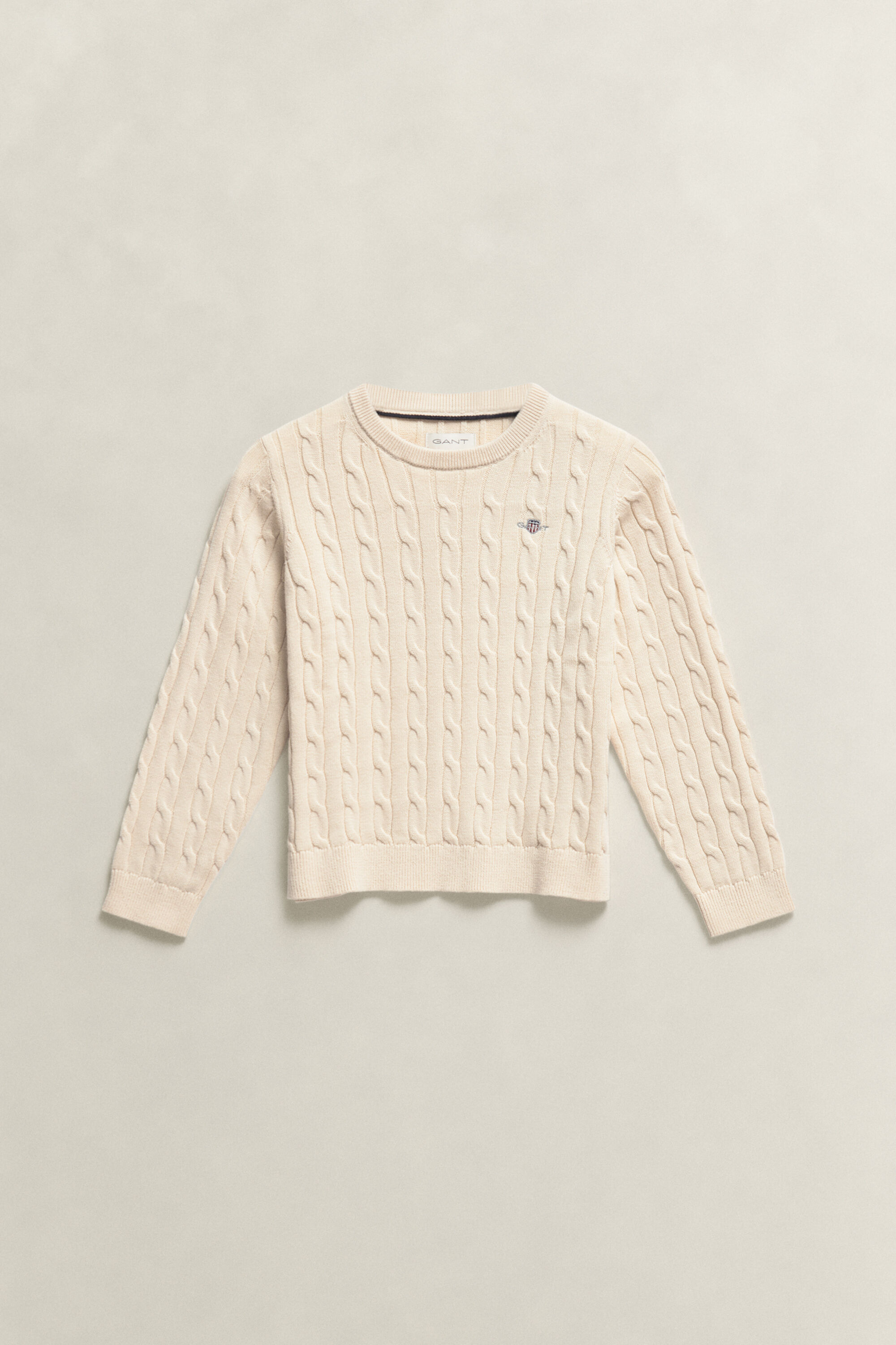 Maglia lavorata in cotone a trecce Shield Boys