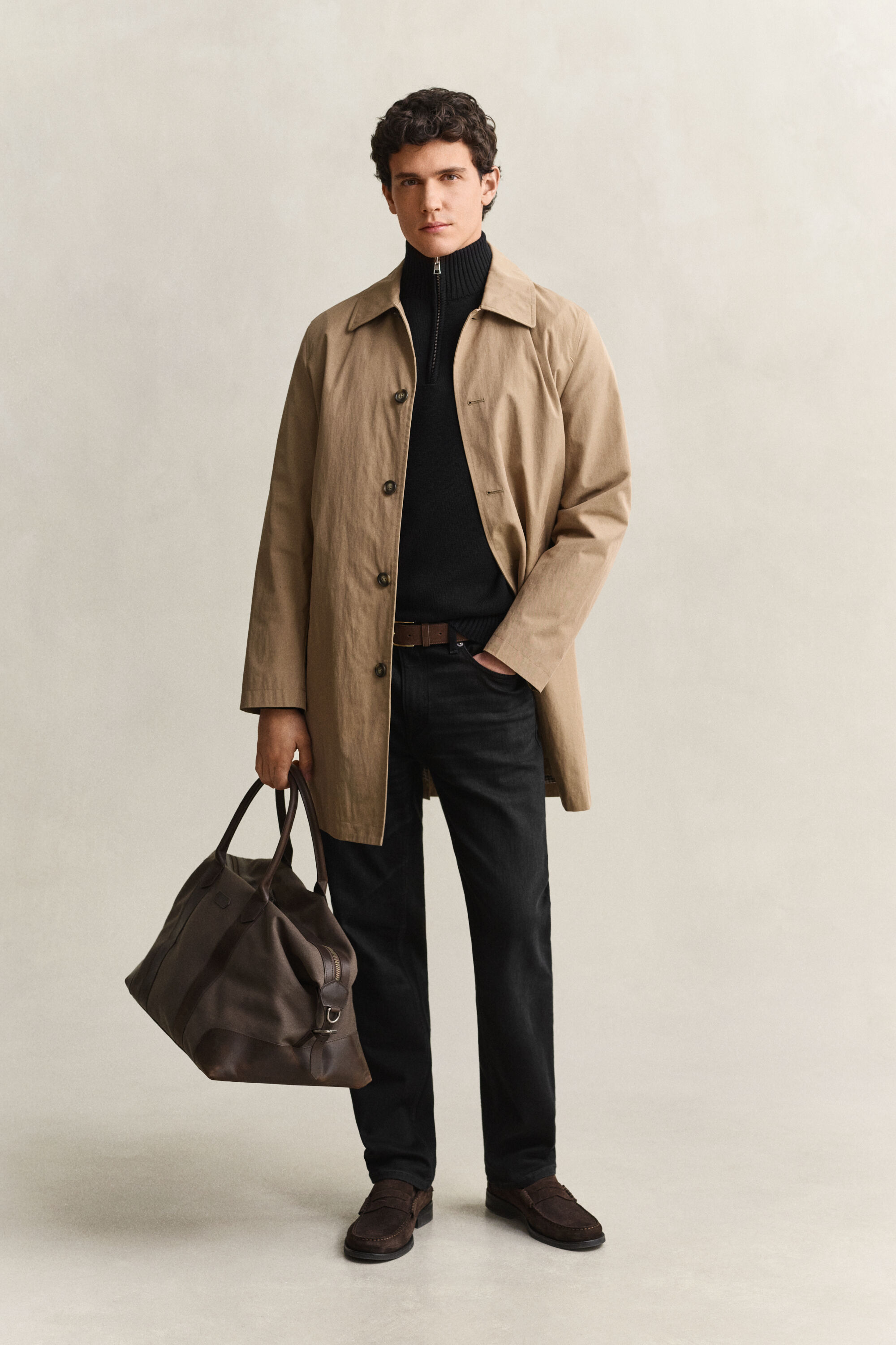 Maglia in cotone casual con zip corta