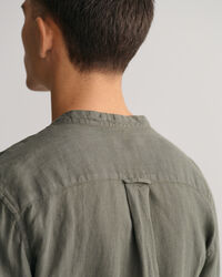 Camicia di lino tinto in capo regular fit