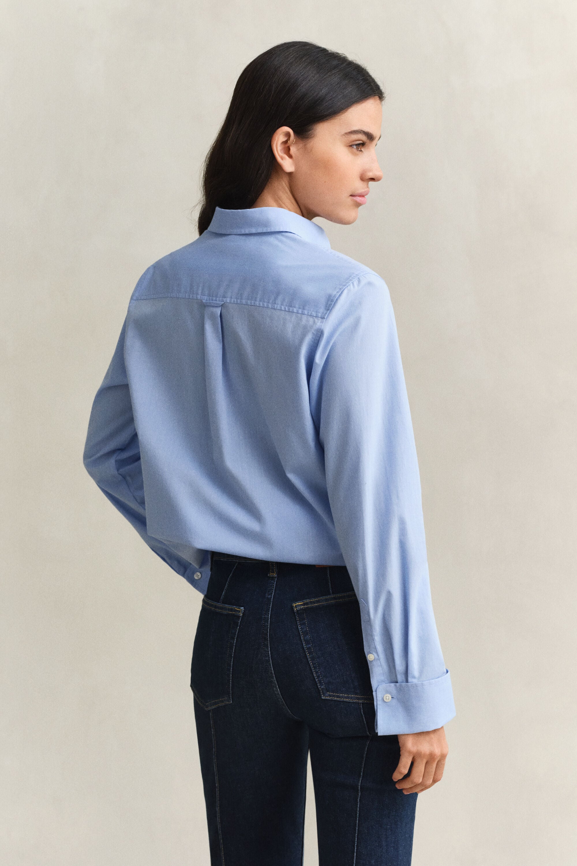 Camicia in cotone con polsini alla francese