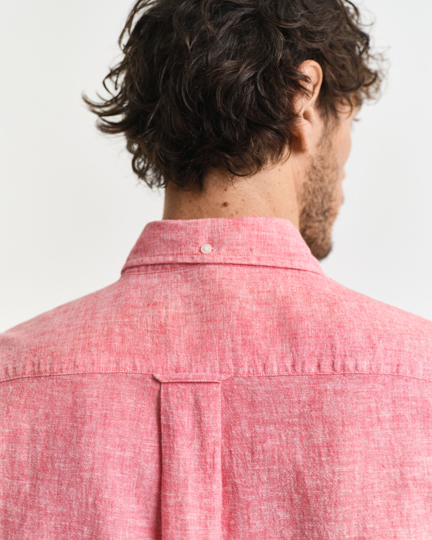 Camicia a maniche corte in misto cotone-lino regular fit