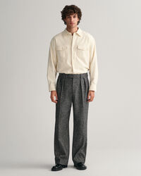 Pantaloni da abito in tweed a gamba larga