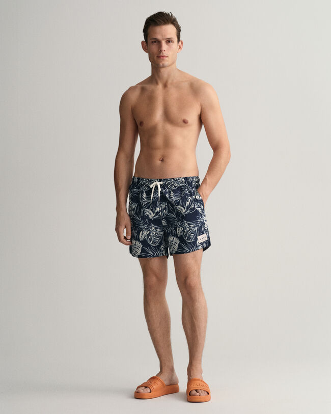 Pantaloncini da bagno con stampa Tropical Leaves Classic Fit