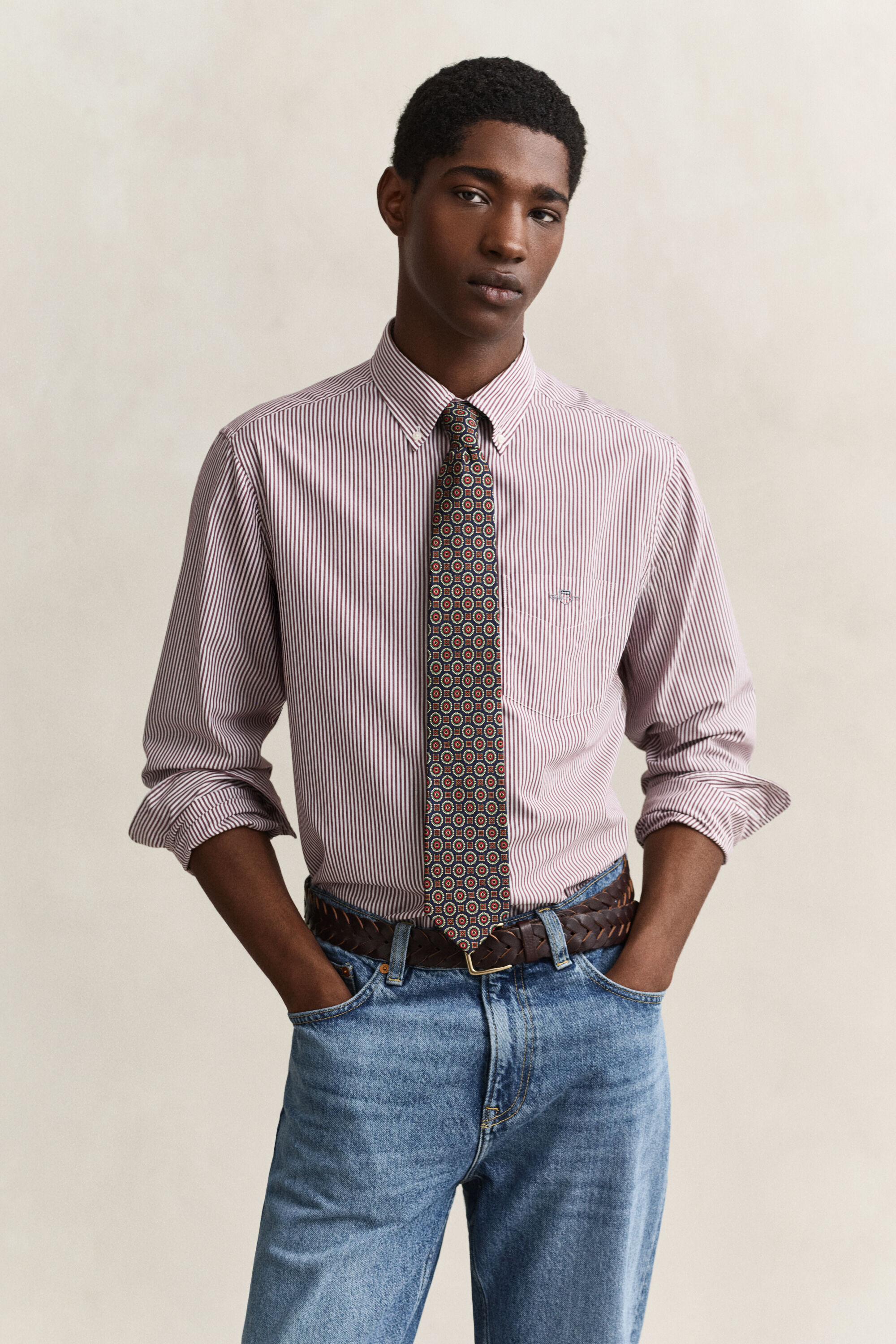 Camicia in popeline a righe Classic regular