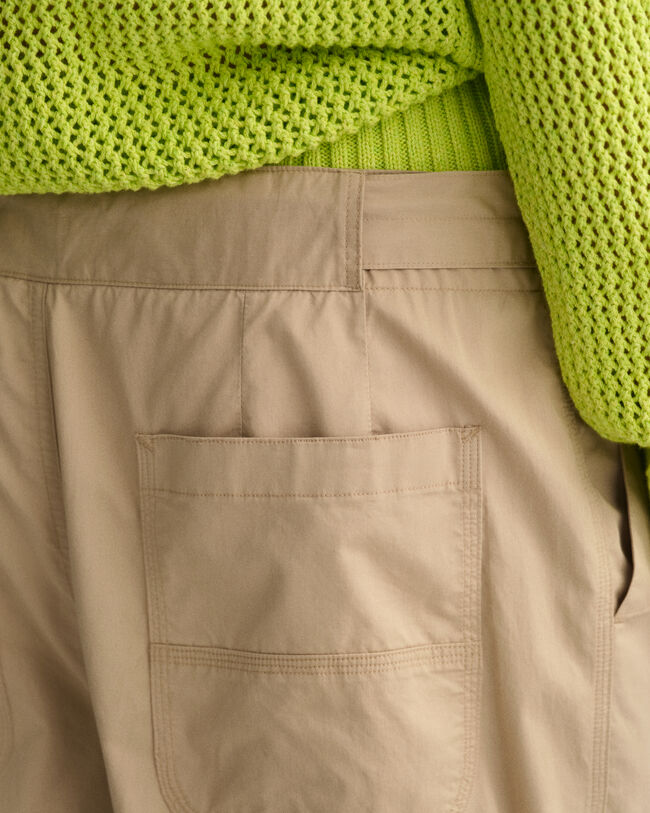 Pantaloni in popeline di cotone con cintura