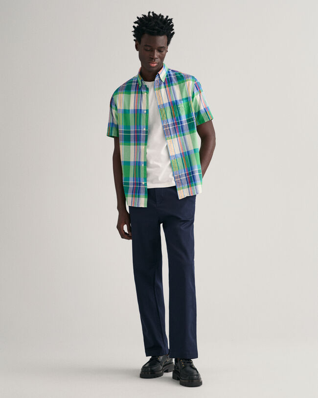 Camicia a maniche corte in madras regular fit