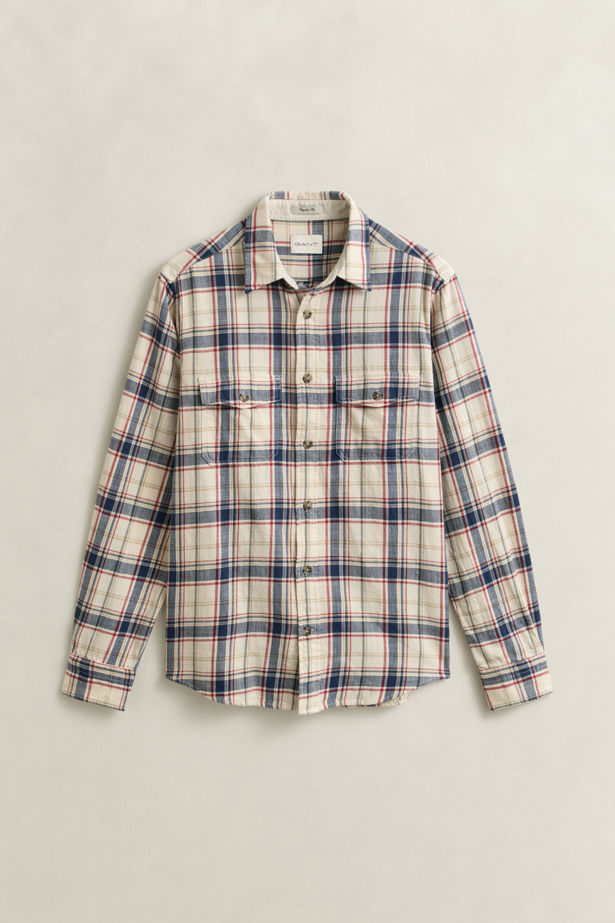 Camicia in twill con tasca applicata