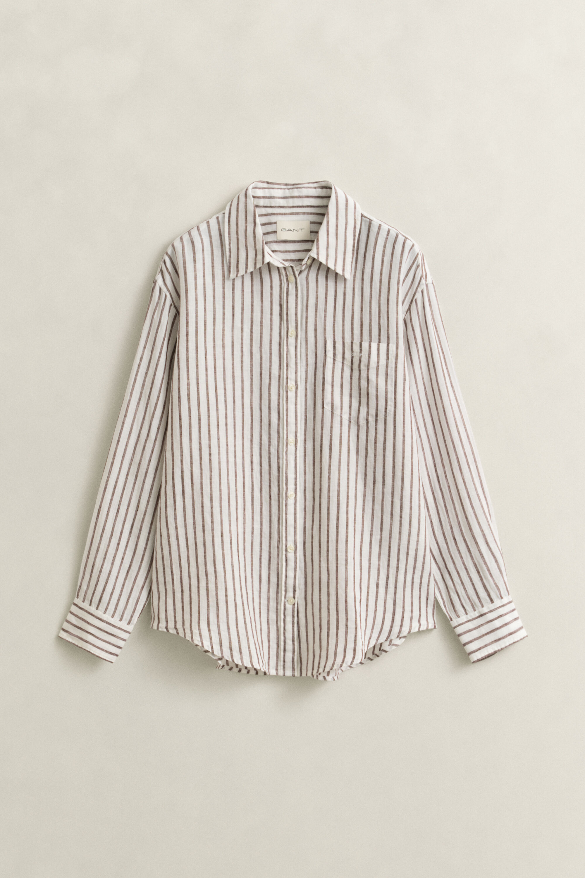 Camicia di lino a righe relaxed fit