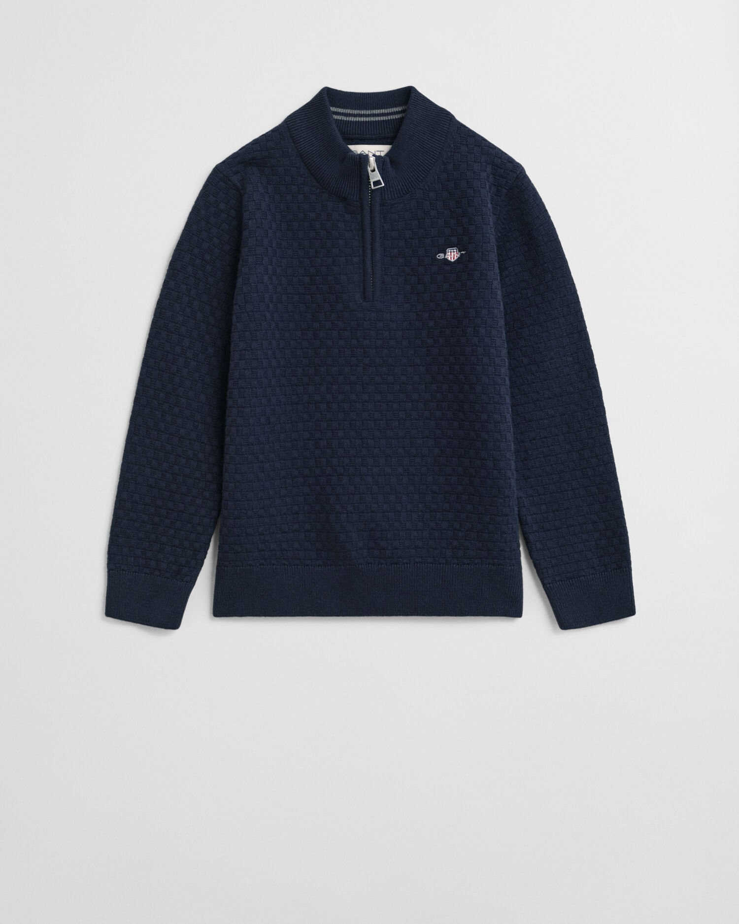 Maglia micro testurizzata con zip corta Kids