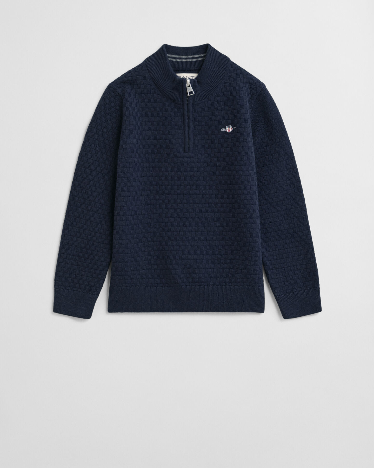 Maglia micro testurizzata con zip corta Kids