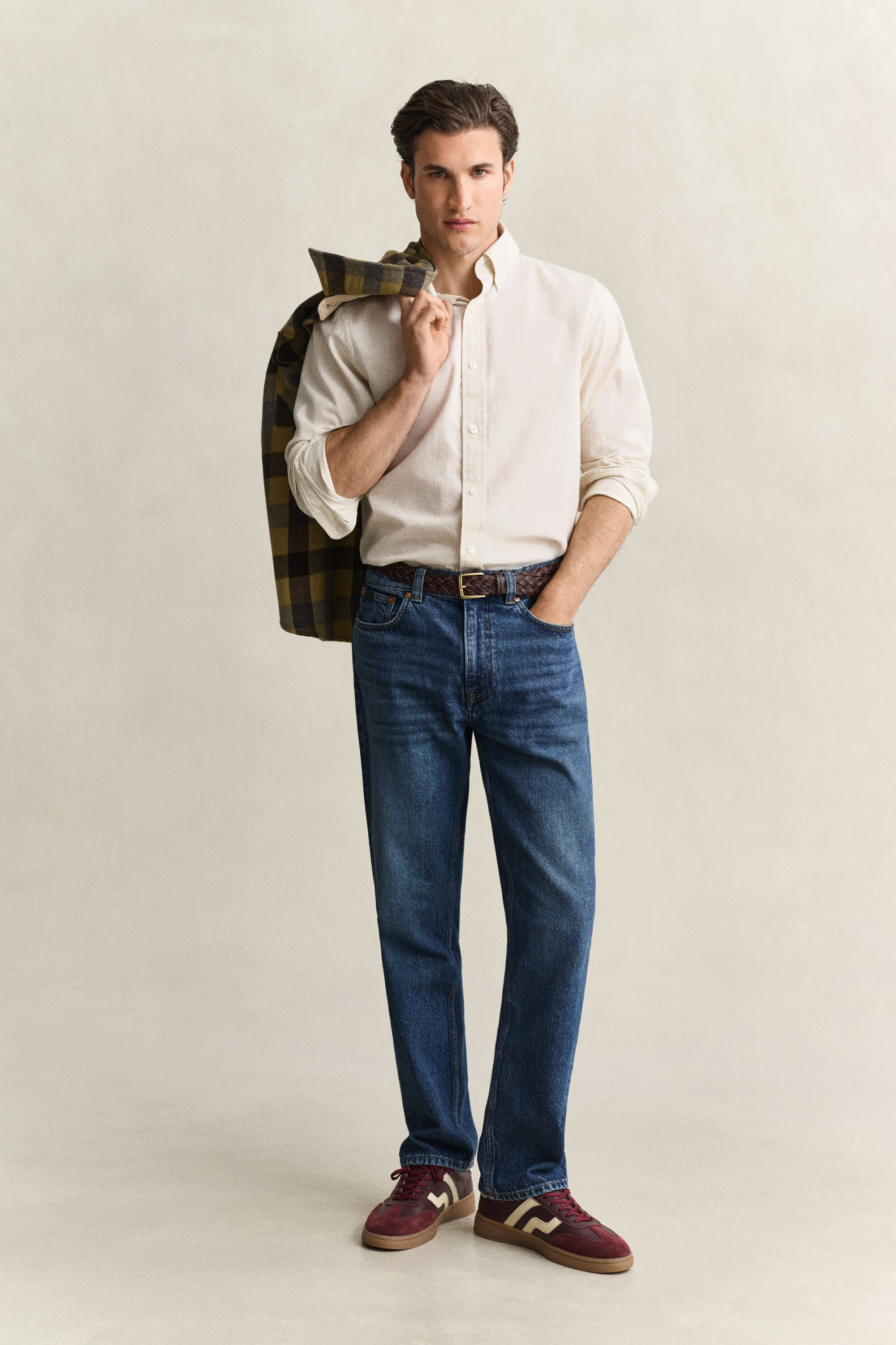 Camicia in cotone e cashmere