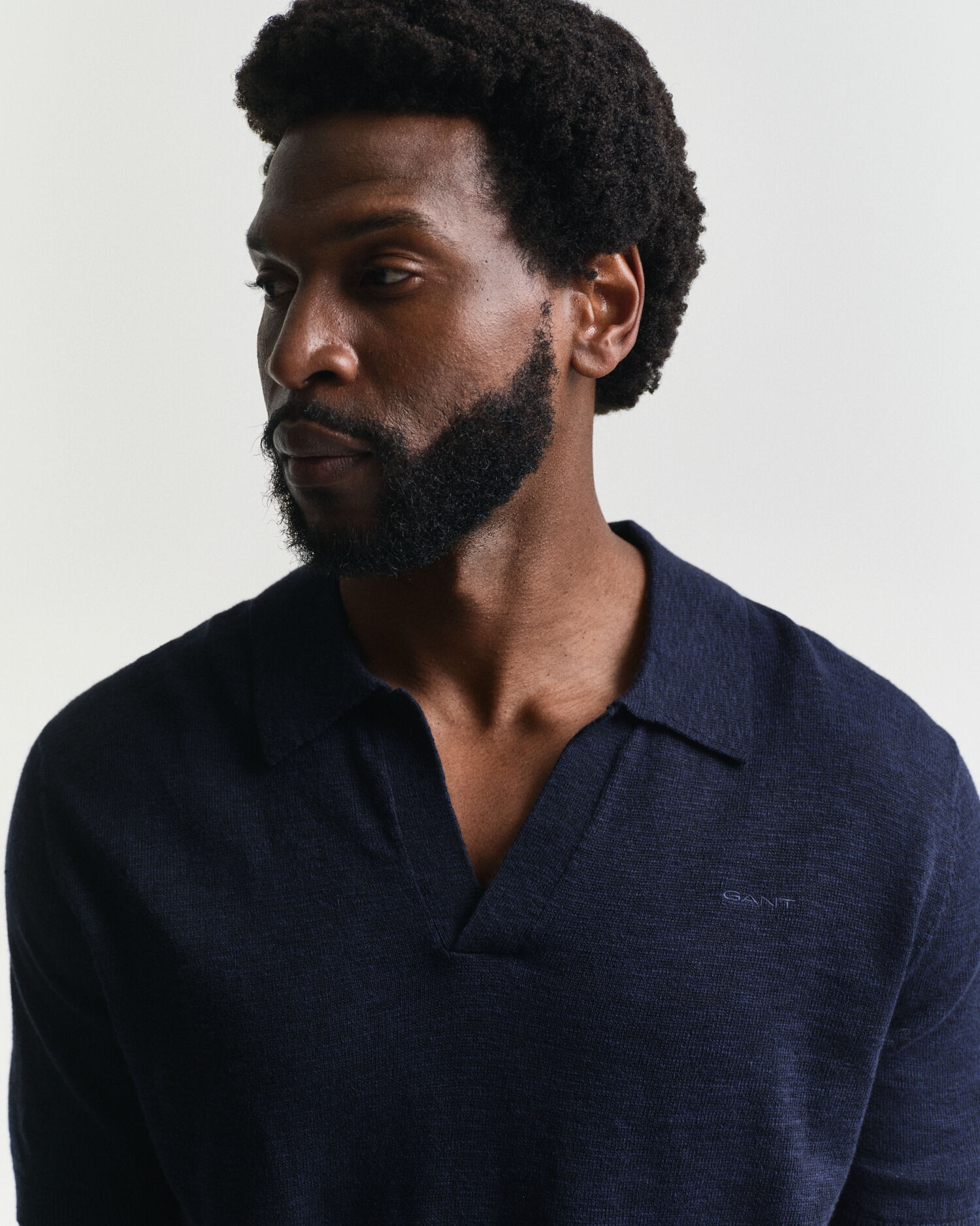 Polo a maniche corte in misto lino