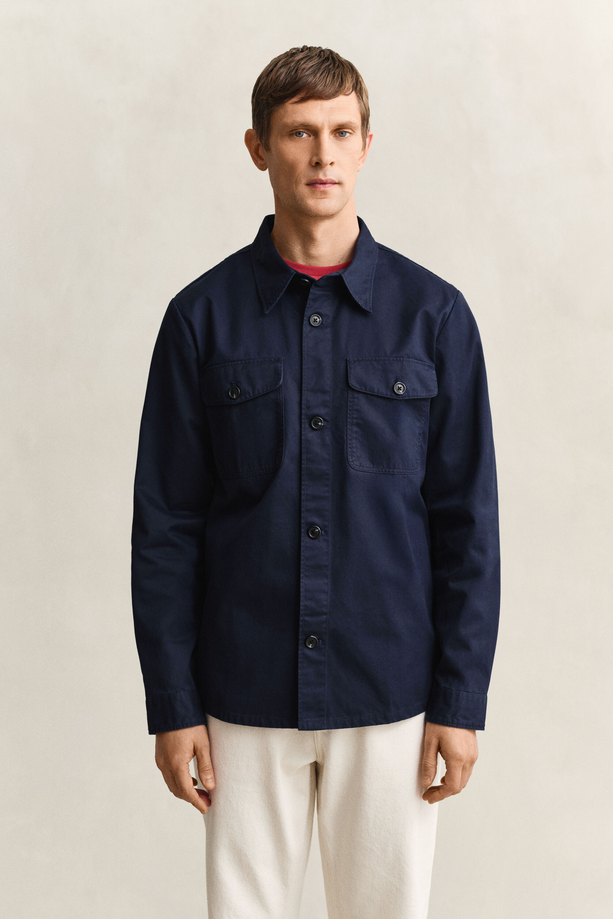 Camicia giacca in twill di cotone