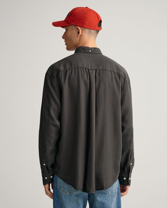 Camicia in lyocell tinta in capo relaxed fit