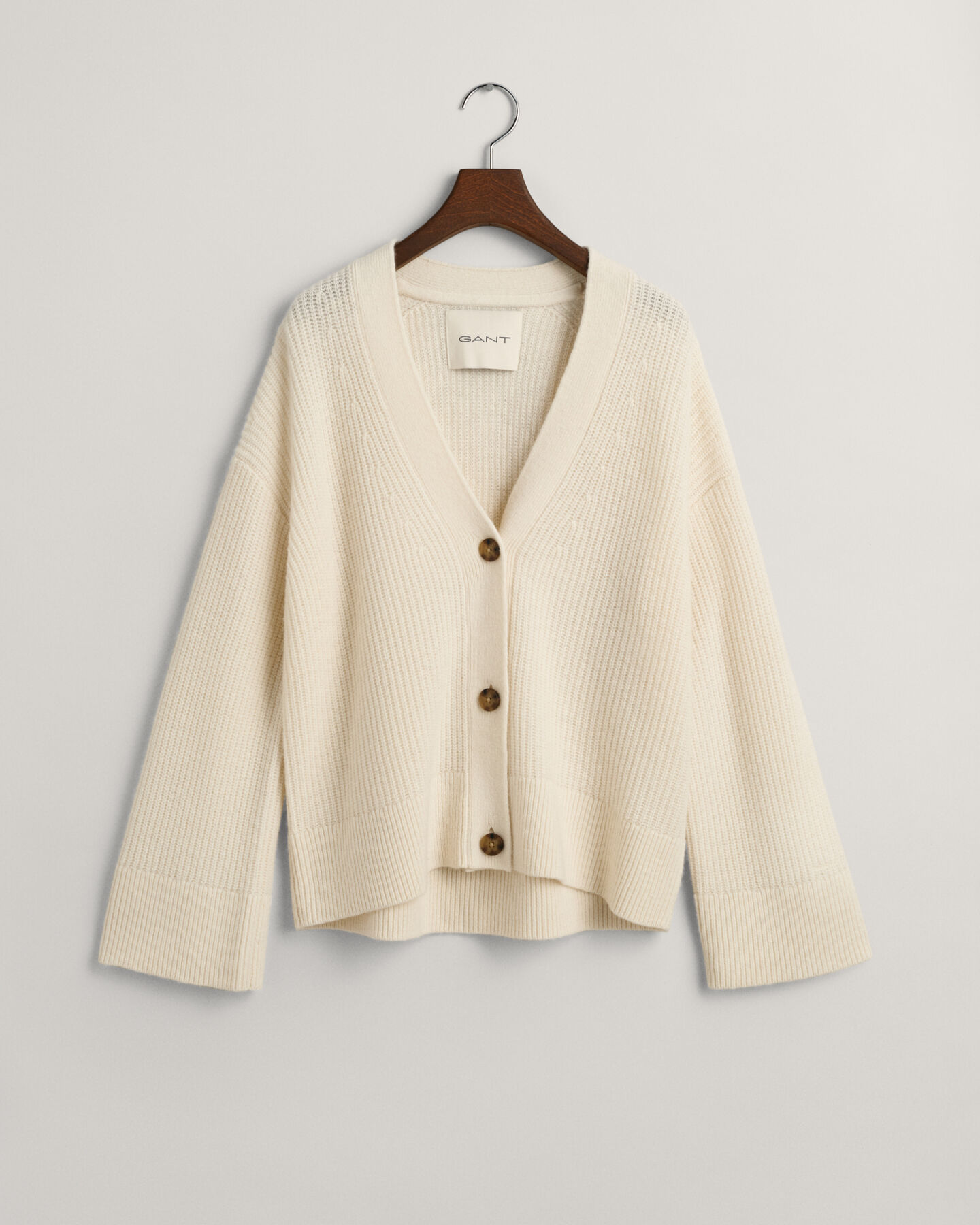 Cardigan in lana a coste