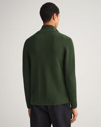 Maglia Texture a coste con zip lunga