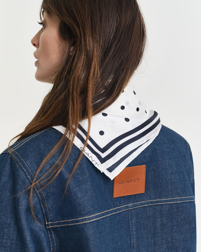 Foulard di seta con stampa a pois