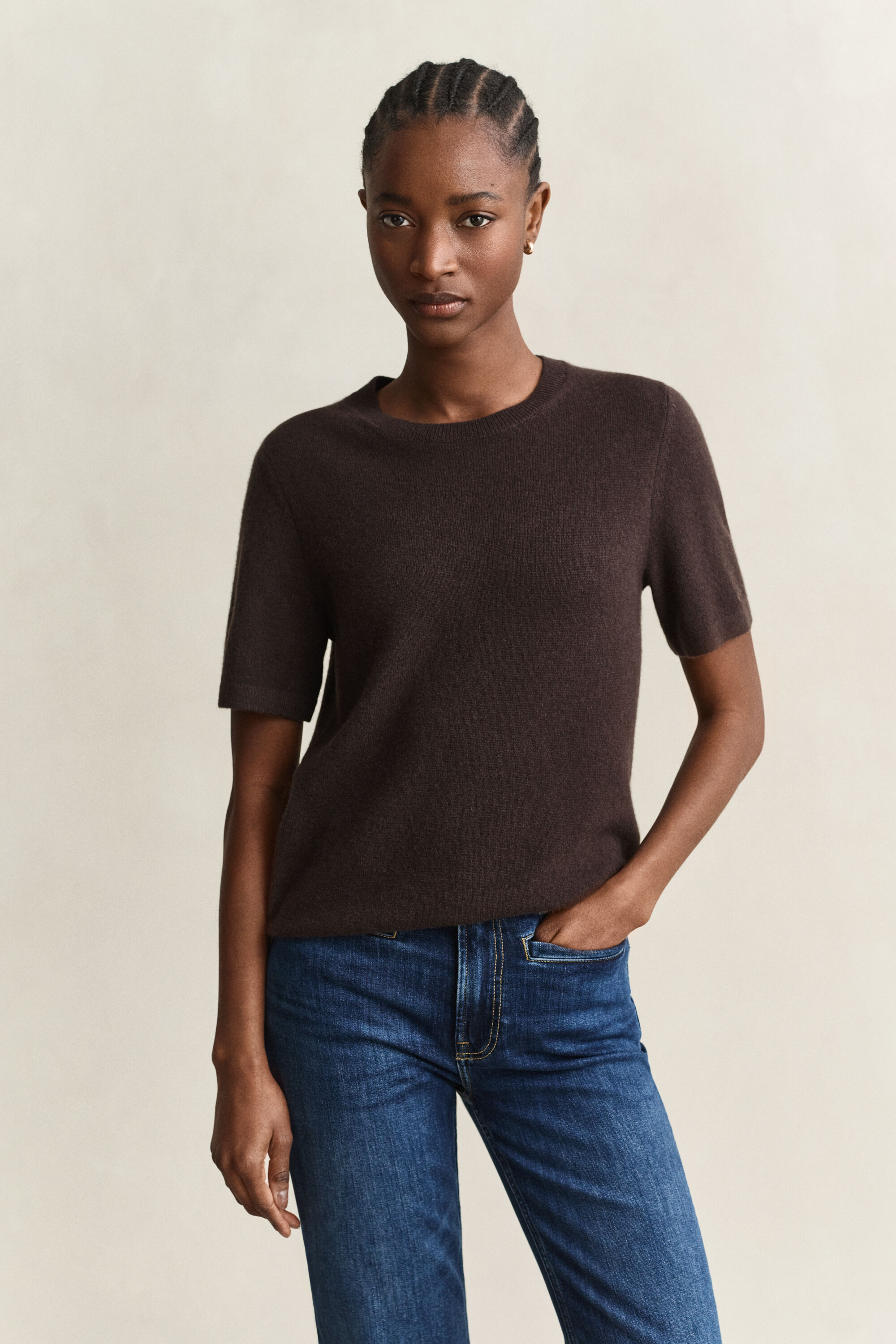 Maglia a maniche corte in cashmere