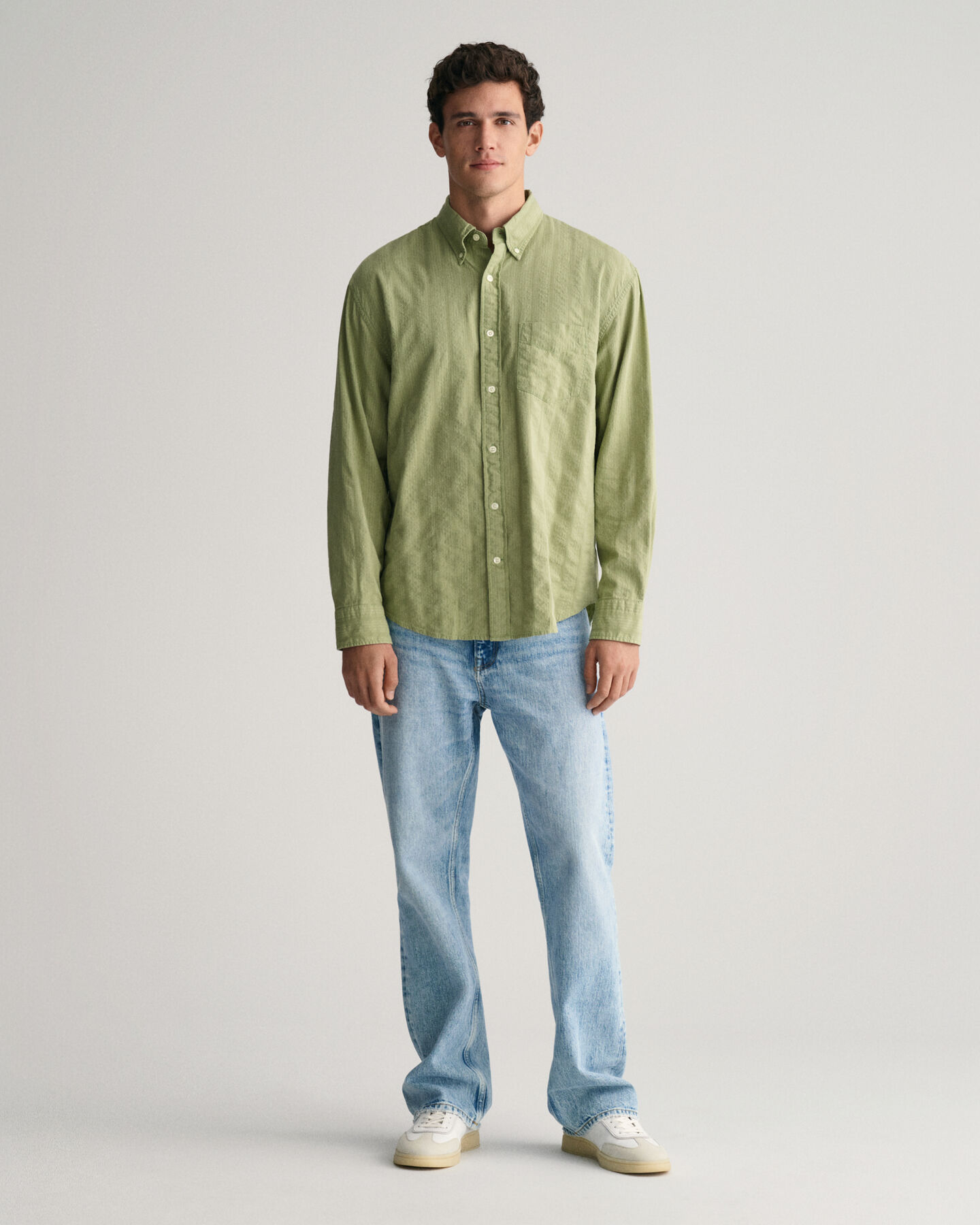 Camicia in tessuto a ratiera a righe relaxed fit