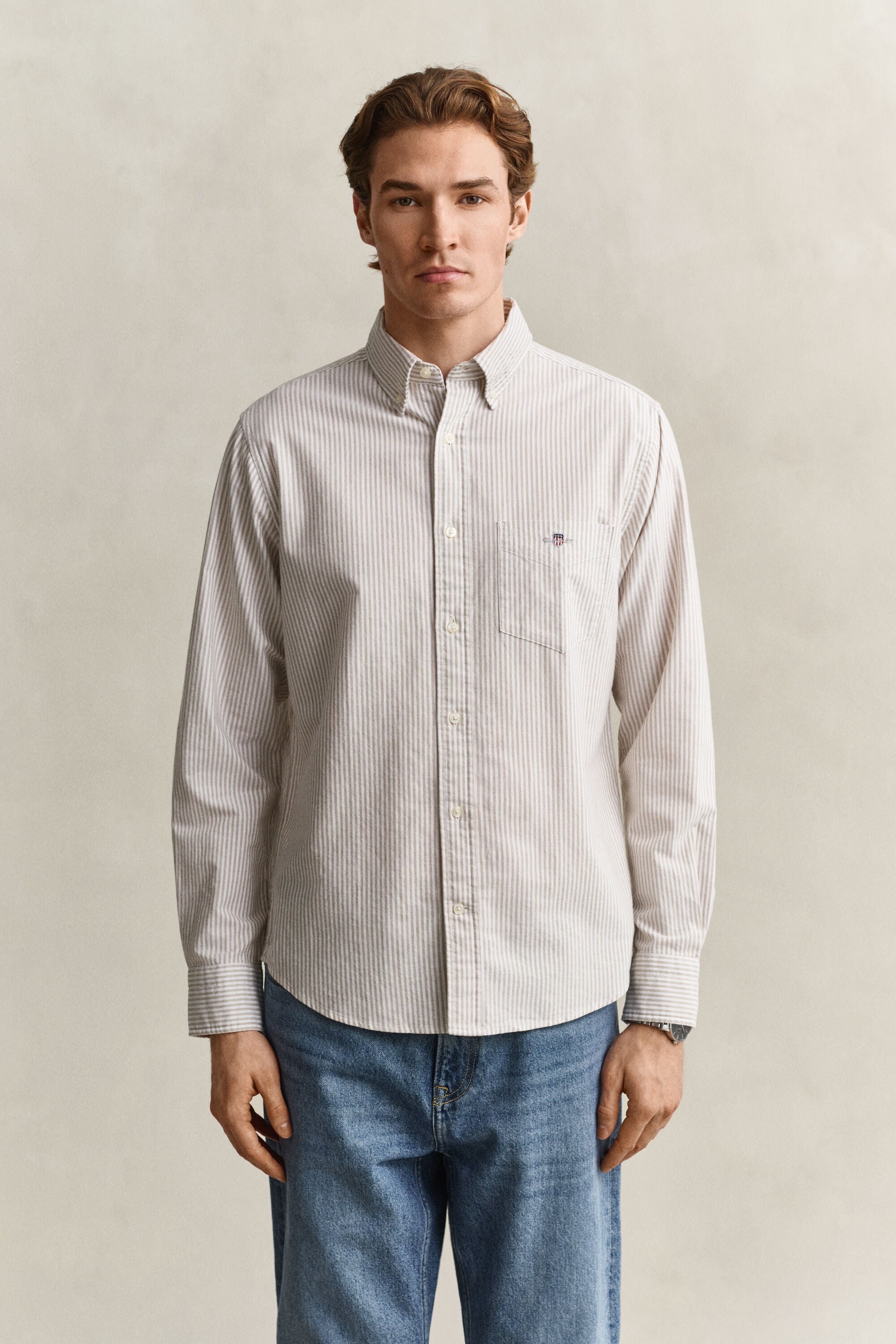 Camicia Oxford classica a righe Banker