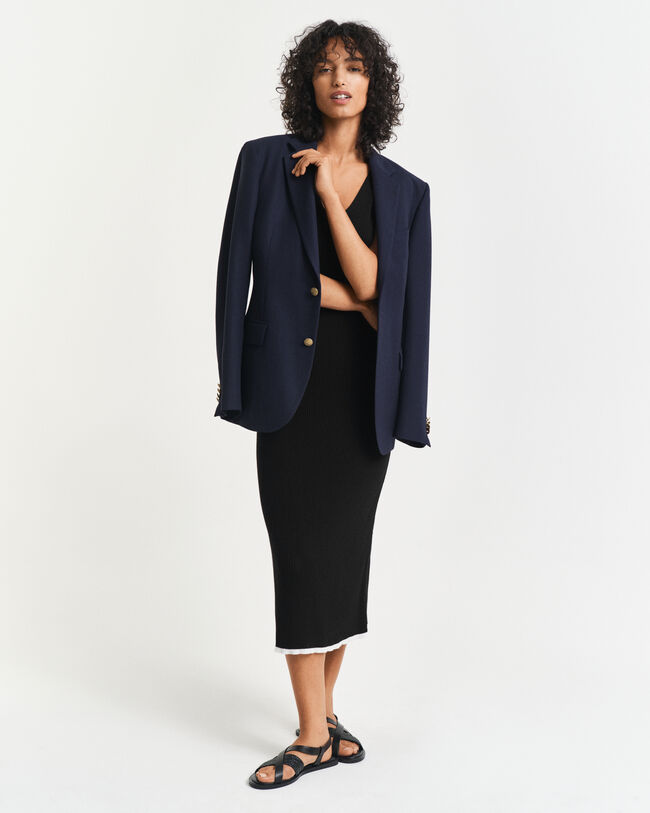 Abito con spalline in maglia a coste