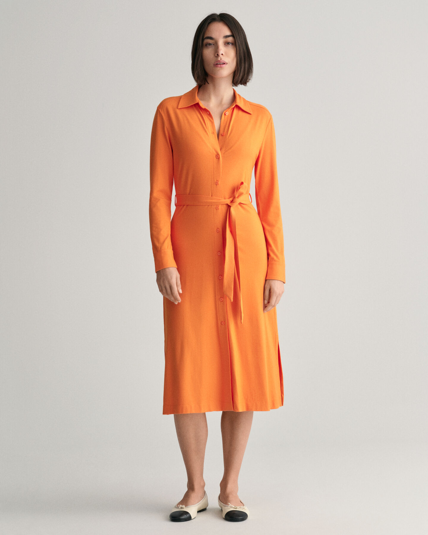 Abito chemisier in jersey slim fit