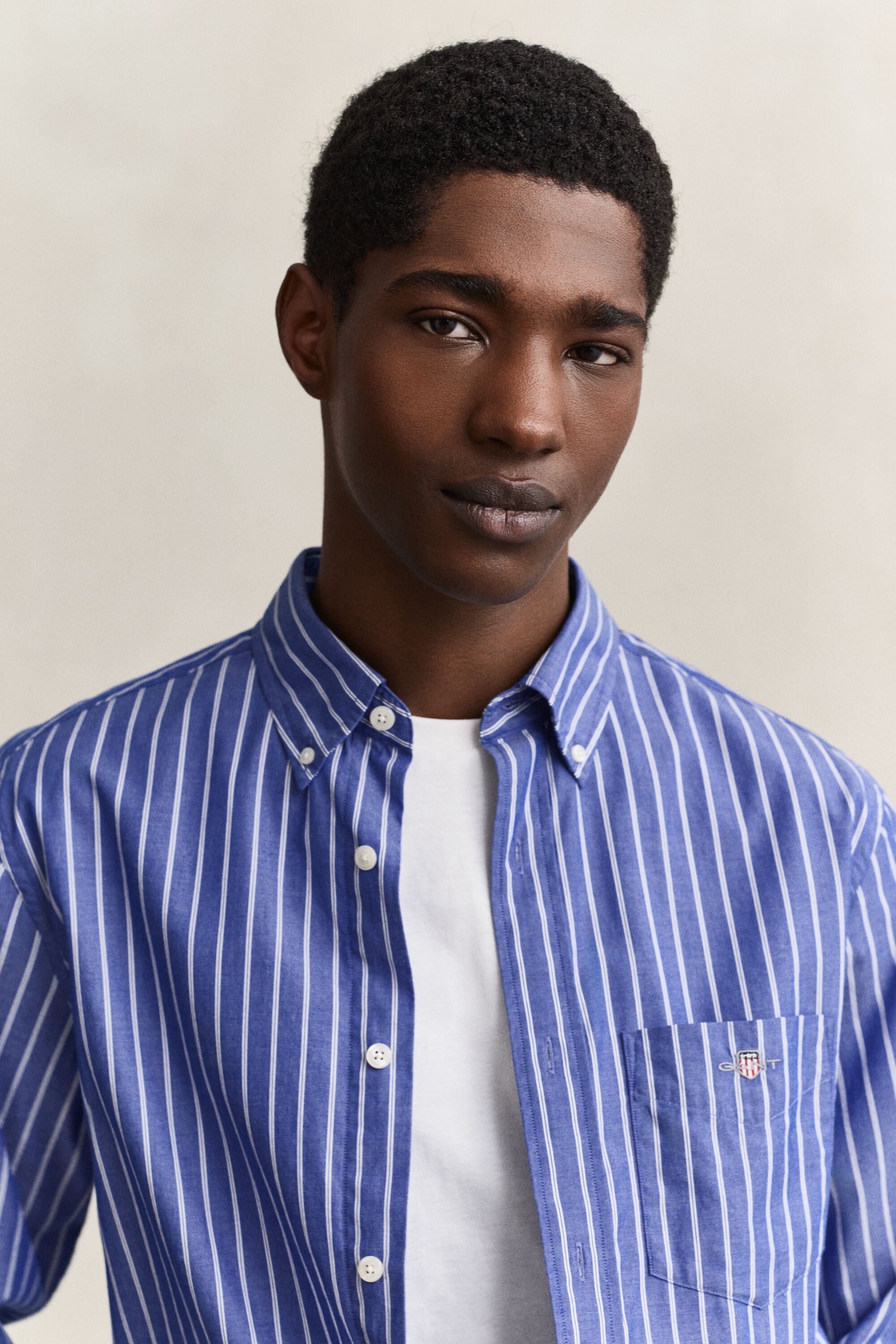 Camicia classica in popeline a righe