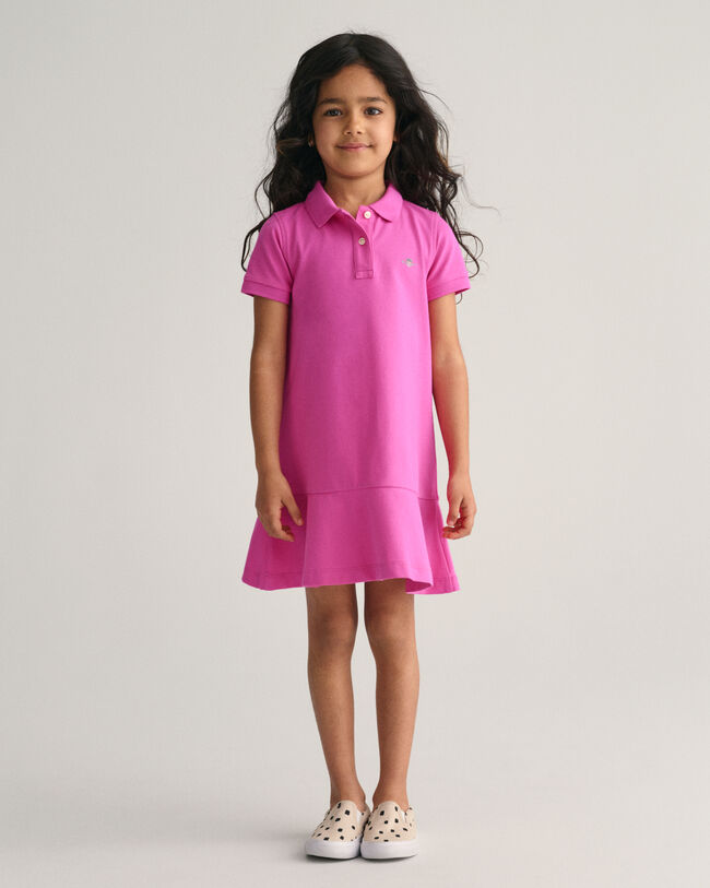 Abito a balze in piqu&eacute; a maniche corte Girls