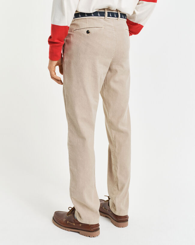 Pantaloni chino in lino e cotone slim fit