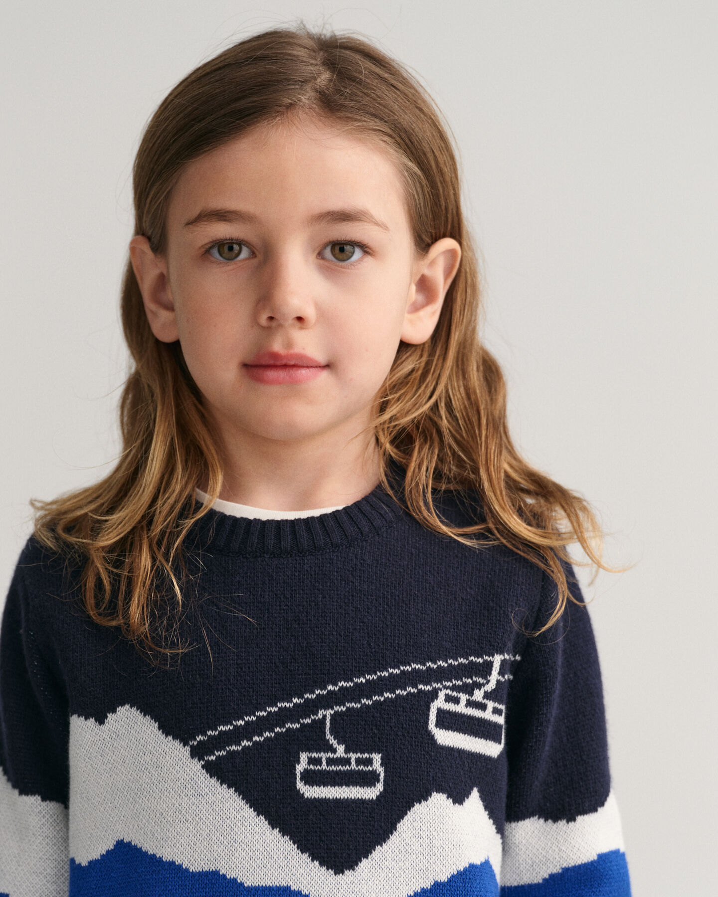 Maglia girocollo in jacquard Alpine Kids