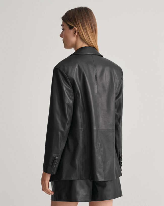 Blazer in pelle regular fit